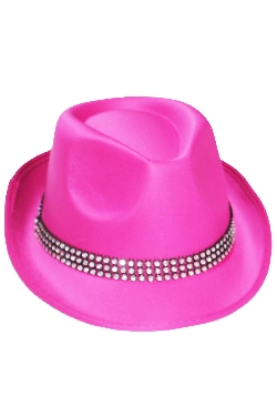 CAPPELLO POPSTAR CON BRILLANTINI FUXIA